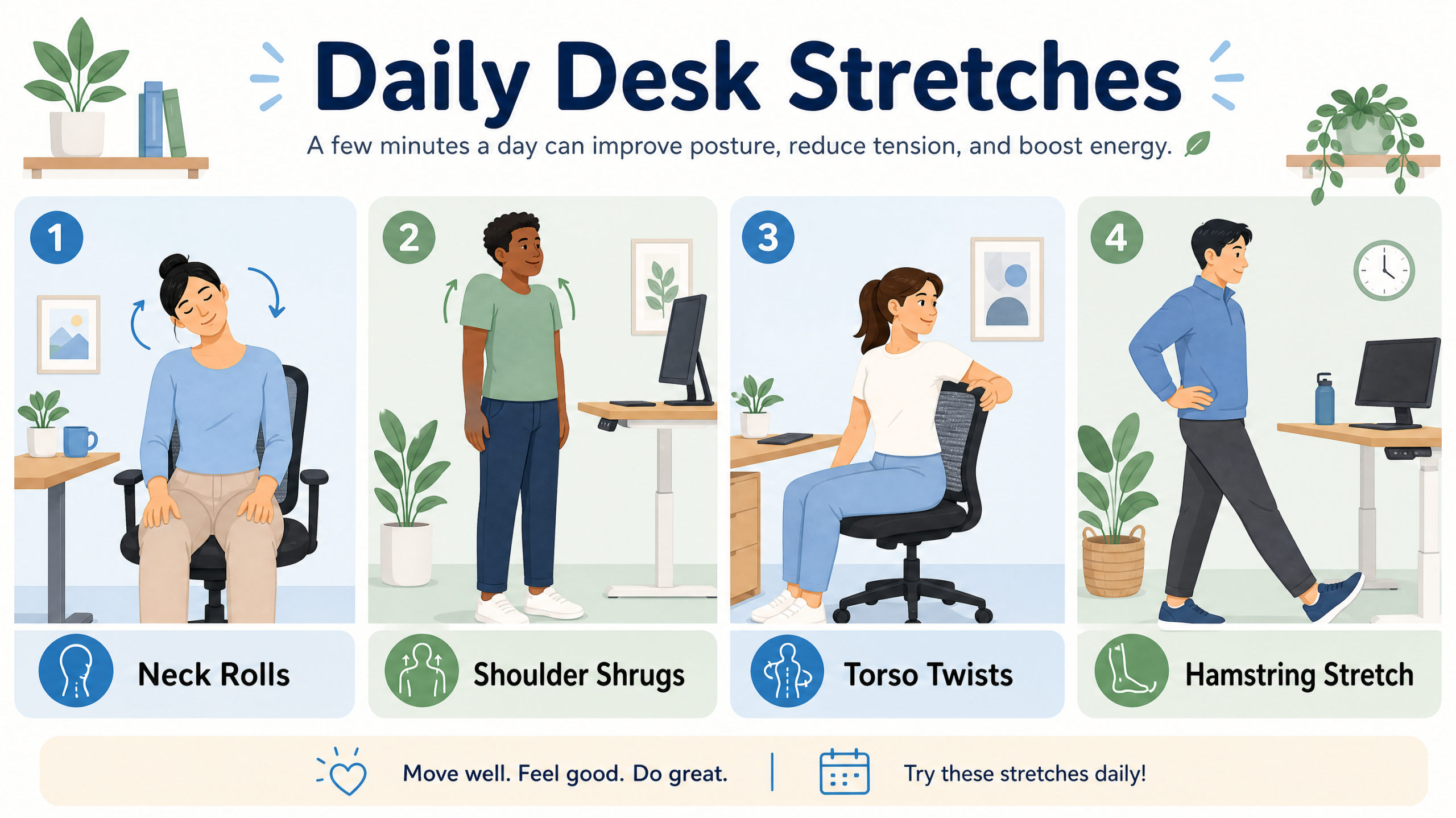 Simple Stretches for People Who Sit at a Desk All Day